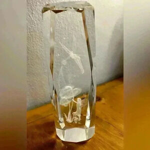 Laser cut fairies in glass